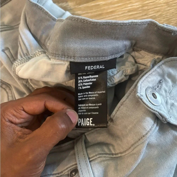 Paige Jeans Mens Federal Slim Straight Stretchy Leg Grumman 42 - Picture 6 of 11